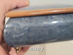 Reuge Music Box 6527 Anchors Aweigh Swiss Movement Cobalt Blue Works