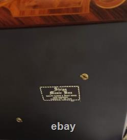 Reuge Music Box 72 Note 3 Tunes Luxury Wood Bronze 9.5x6.5 Beethoven 5, 9, Clai