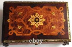 Reuge Music Box 72 Note 3 Tunes Luxury Wood Bronze 9.5x6.5 Beethoven 5, 9, Clai