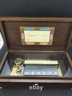 Reuge Music Box 72 Notes Ave Maria 3 Parts Wooden Box Vintage