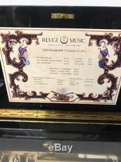 Reuge Music Box 72 Notes Interchangeable Cylinders