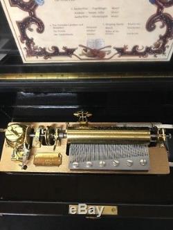 Reuge Music Box 72 Notes Interchangeable Cylinders