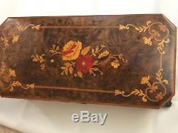 Reuge Music Box 72 Notes Italian Inlaid Wood