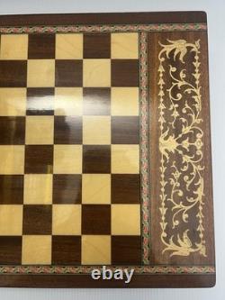 Reuge Music Box Chess Table VTG Inlaid Wood, Decorative, Italy Made WORKING