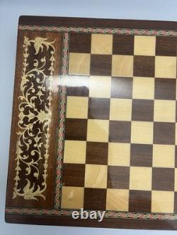 Reuge Music Box Chess Table VTG Inlaid Wood, Decorative, Italy Made WORKING