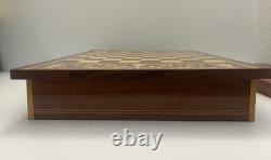 Reuge Music Box Chess Table VTG Inlaid Wood, Decorative, Italy Made WORKING