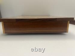 Reuge Music Box Chess Table VTG Inlaid Wood, Decorative, Italy Made WORKING