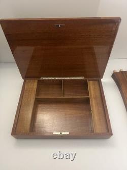 Reuge Music Box Chess Table VTG Inlaid Wood, Decorative, Italy Made WORKING