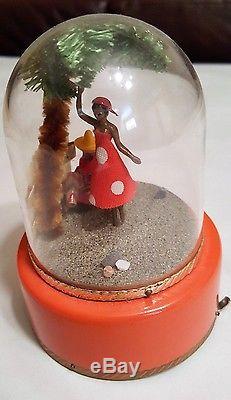 Reuge Music Box, Glass Dome Figurine-The Banana Boat Song
