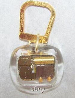 Reuge Music Box Keychain Fob Rare Acrylic Encapsulated Sainte Croix Switzerland
