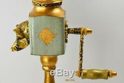 Reuge Music Box Musical Pepper Mill Grinder Brass Boars Head and Pheasan Vintage