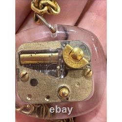Reuge Music Box Necklace Mens OS Gold Good Vintage Visible Mechanism Swiss Made