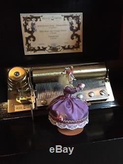 Reuge Music Box Railway Station Box w Dancer Rare Three 72 Notes Coin Operated