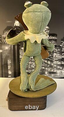 Reuge Music Box Rare Kermit The Frog Muppets Sesame Street Leather Switzerland