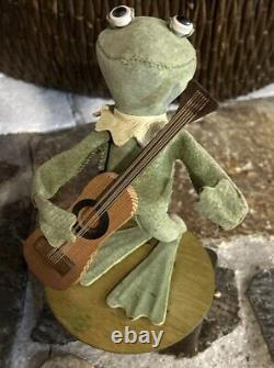 Reuge Music Box Rare Kermit The Frog Muppets Sesame Street Leather Switzerland