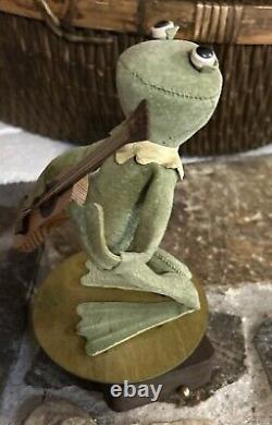 Reuge Music Box Rare Kermit The Frog Muppets Sesame Street Leather Switzerland