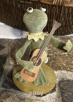 Reuge Music Box Rare Kermit The Frog Muppets Sesame Street Leather Switzerland