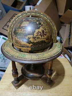Reuge Music Box Rare Wooden World Globe 15 Tall Swiss Movement Italy Works