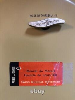 Reuge Music Box Swiss Ballerina Lipstick/Cigarette Holder Carousel