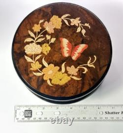Reuge Music Box The Four Seasons Summer Butterfly Floral Inlaid Wood