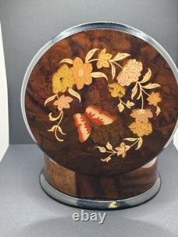 Reuge Music Box The Four Seasons Summer Butterfly Floral Inlaid Wood