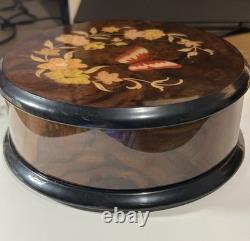 Reuge Music Box The Four Seasons Summer Butterfly Floral Inlaid Wood