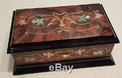 Reuge Music Box With Mother Of Pearl Inlay Playing Fur Elise' L. Beethoven