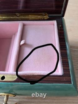Reuge Music Box Wooden Jewelry Box Key Vintage Floral Switzerland Style