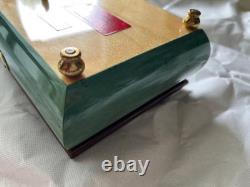 Reuge Music Box Wooden Jewelry Box Key Vintage Floral Switzerland Style