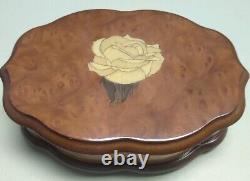 Reuge Music Box Wooden Rose Inlay Elton John Candle In The Wind Rare Find 1/36