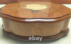 Reuge Music Box Wooden Rose Inlay Elton John Candle In The Wind Rare Find 1/36