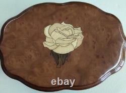 Reuge Music Box Wooden Rose Inlay Elton John Candle In The Wind Rare Find 1/36