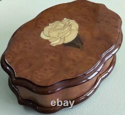 Reuge Music Box Wooden Rose Inlay Elton John Candle In The Wind Rare Find 1/36