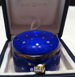 Reuge Music Enamel And 18KT Gold Plated Mini Movement Music Box