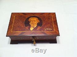 Reuge Music Exclusive G. Verdi Hand Inlaid Music Box With Three Songs 72 Note Mov