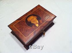Reuge Music Exclusive G. Verdi Hand Inlaid Music Box With Three Songs 72 Note Mov