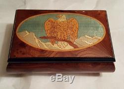 Reuge Music Hand Inlaid Music Box- God Bless America or Climb Every Mountain