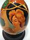 Reuge Music Hand Painted Musical Box/Egg La Tosca On Wooden Rotating base