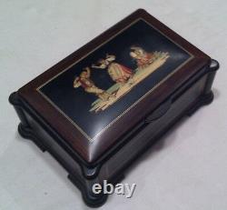 Reuge Music Inlaid Music Box With Movement-Butterfly Kisses or Edelweiss