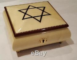 Reuge Music Star Of David Musical Jewelry Box Playing-Fiddler On The Roof