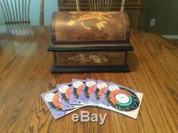 Reuge Music Treasure Chest 4 1/2 Disc Movement Music Box With Set Of 6 Discs