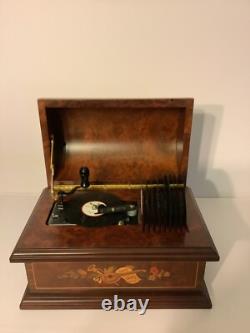 Reuge Music Treasure Chest- Disc Movement Music Box With Set of 10 Discs