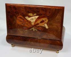 Reuge Music Wood Jewelry Box Wood Inlay Always on My Mind #6064 Made in Italy