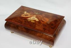 Reuge Music Wood Jewelry Box Wood Inlay Always on My Mind #6064 Made in Italy