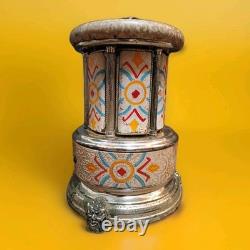 Reuge Music box carousel lipstick Swiss movement 50s/60s, Not Working & No Music Reuge Music box carousel lipstick Swiss movement 50s/60s, Not Working & No Music