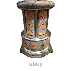 Reuge Music box carousel lipstick Swiss movement 50s/60s, Not Working & No Music Reuge Music box carousel lipstick Swiss movement 50s/60s, Not Working & No Music