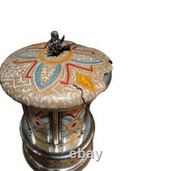 Reuge Music box carousel lipstick Swiss movement 50s/60s, Not Working & No Music Reuge Music box carousel lipstick Swiss movement 50s/60s, Not Working & No Music