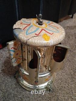 Reuge Music box carousel lipstick Swiss movement 50s/60s, Not Working & No Music Reuge Music box carousel lipstick Swiss movement 50s/60s, Not Working & No Music