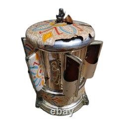 Reuge Music box carousel lipstick Swiss movement 50s/60s, Not Working & No Music Reuge Music box carousel lipstick Swiss movement 50s/60s, Not Working & No Music