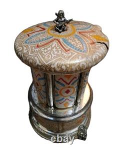 Reuge Music box carousel lipstick Swiss movement 50s/60s, Not Working & No Music Reuge Music box carousel lipstick Swiss movement 50s/60s, Not Working & No Music